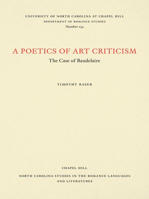 cover image of A Poetics of Art Criticism